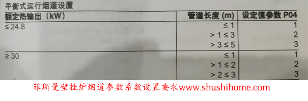 菲斯曼壁挂炉烟道参数设置