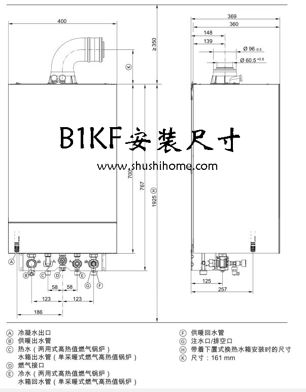 菲斯曼B1KF安装尺寸